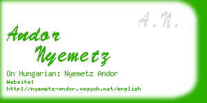 andor nyemetz business card